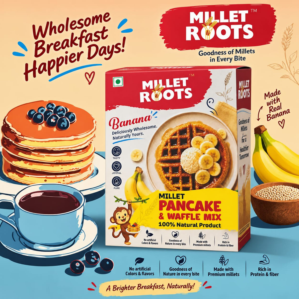 Banana Pancake & Waffle Mix — 450 g