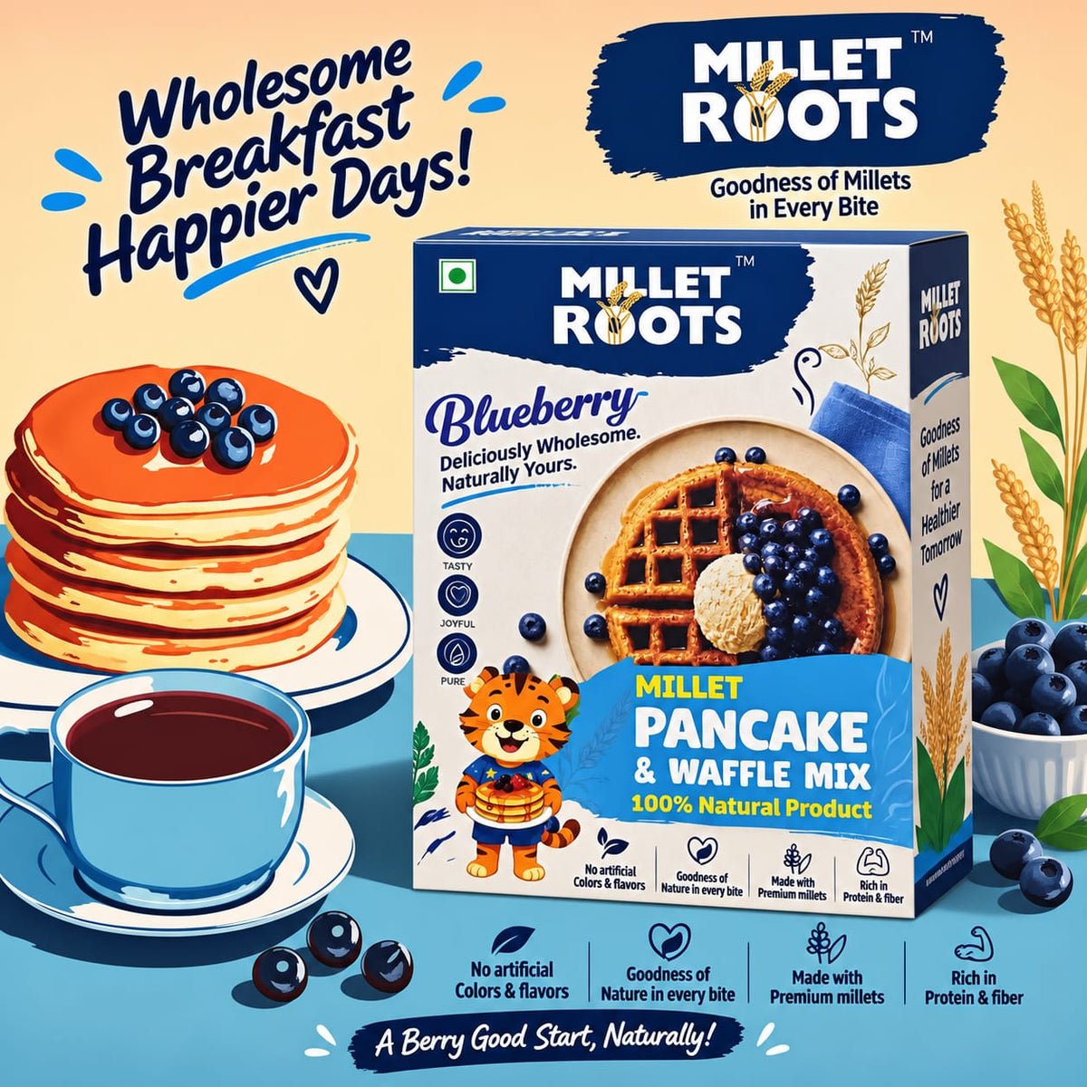 Blueberry Pancake & Waffle Mix — 450 g